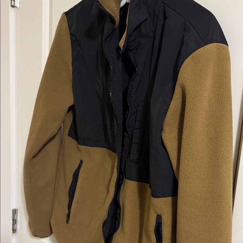 Jack and Jones Two-Tone Jacket in Black and Tan